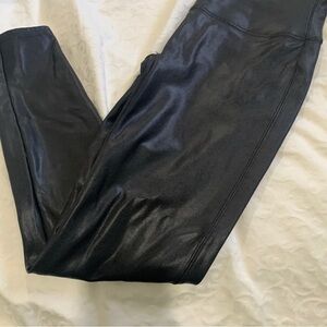 SPANX Shiny Black/ faux LeatherLeggings